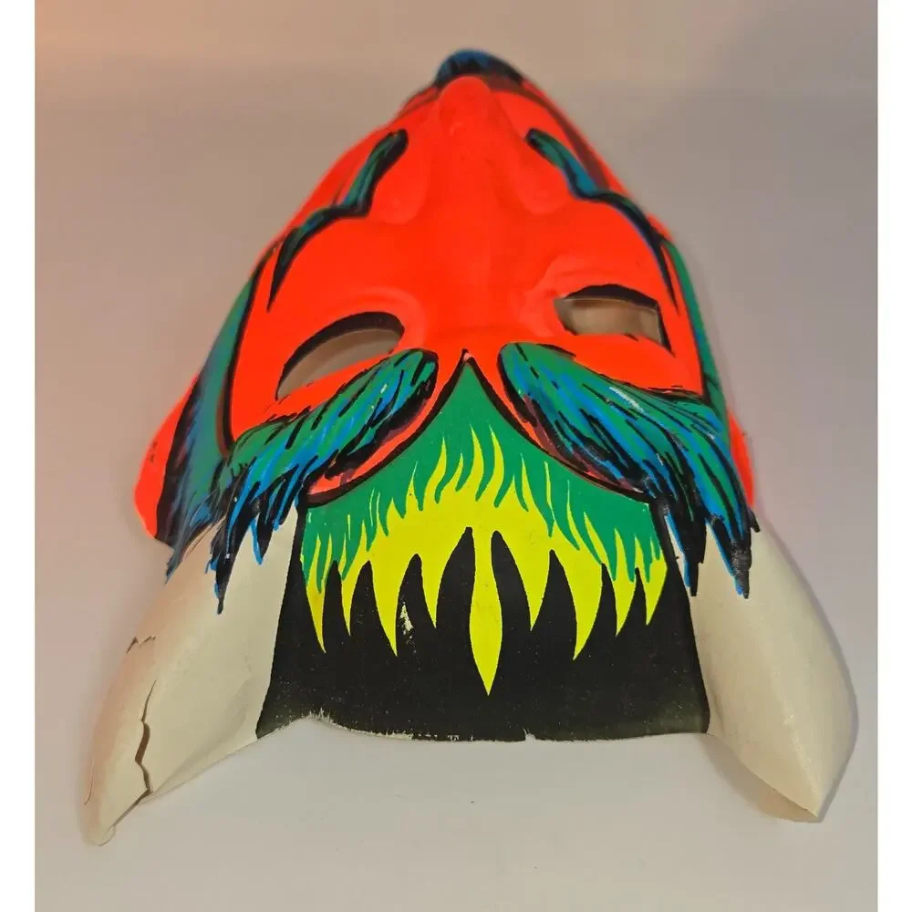 Devil Halloween Mask Black Light Reactive Zest Bar Giveaway 1960s Vacuform